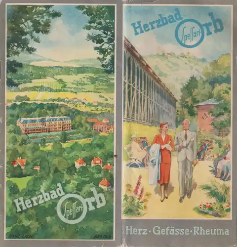 Prospekt: Herzbad Orb Spessart - Herz, Gefäße, Rheuma, 1952, Werbeprospekt