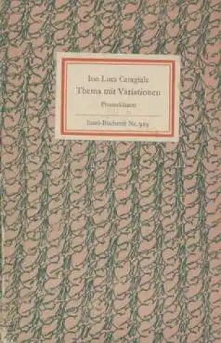 Insel-Bücherei 929, Thema mit Variationen, Caragiale, Ion Luca. 1970