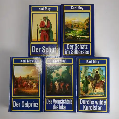 5 Bücher Karl May: Schut, Schatz im Silbersee, Oelprinz, Inka, Kurdistan