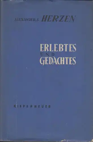 Buch: Erlebtes und Gedachtes, Herzen, Alexander J. 1953, gebraucht, gut