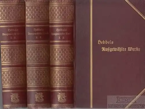 Buch: Hebbels Ausgewählte Werke, Specht, Richard. 3 Bände, ca. 1910