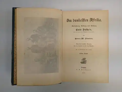 Buch: Im dunkelsten Afrika, Henry Morton Stanley. 1890, F. A. Brockhaus, 2 Bände