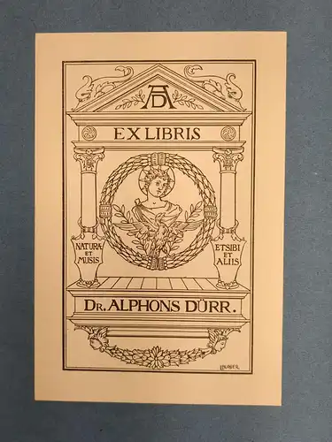 Buch: Leipzig im Jahre 1904, mit Exlibris von Alphons Dürr, gez. Lina Burger