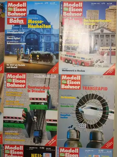 Modelleisenbahner 1992, Heft 1-12, T&M, Zeitschrift, Modelleisenbahn, Modellbau