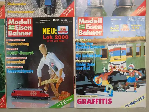 Modelleisenbahner 1992, Heft 1-12, T&M, Zeitschrift, Modelleisenbahn, Modellbau