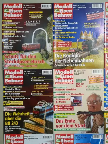 Modelleisenbahner 1998, Heft 1-12, Zeitschrift, Modelleisenbahn, Modellbau