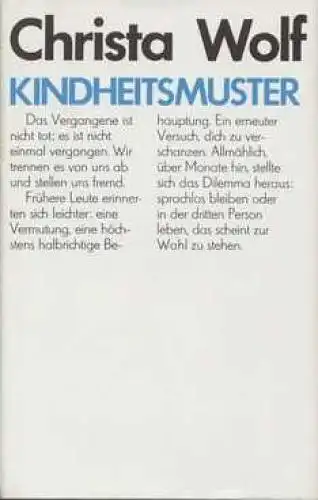 Buch: Kindheitsmuster, Wolf, Christa. 1979, Aufbau Verlag, Roman, gebraucht, gut