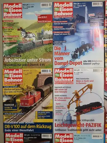 Modelleisenbahner 2001, Heft 1-12, Zeitschrift, Modelleisenbahn, Modellbau