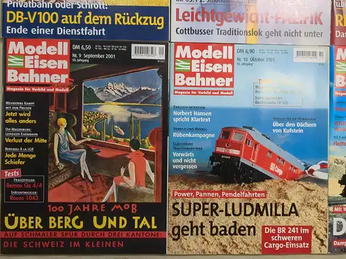Modelleisenbahner 2001, Heft 1-12, Zeitschrift, Modelleisenbahn, Modellbau