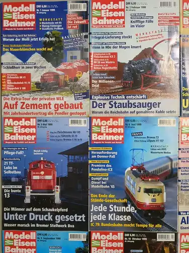 Modelleisenbahner 1999, Heft 1-12, Zeitschrift, Modelleisenbahn, Modellbau