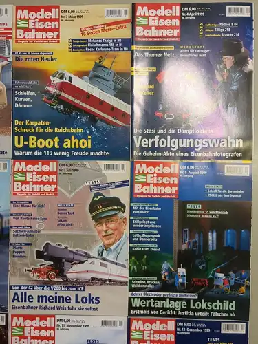 Modelleisenbahner 1999, Heft 1-12, Zeitschrift, Modelleisenbahn, Modellbau