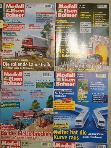 Modelleisenbahner 1996, Heft 1-12, Zeitschrift, Modelleisenbahn, Modellbau