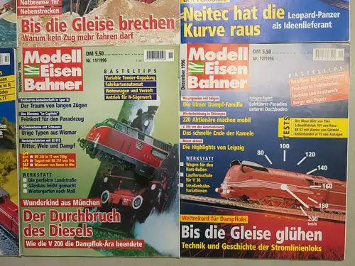 Modelleisenbahner 1996, Heft 1-12, Zeitschrift, Modelleisenbahn, Modellbau