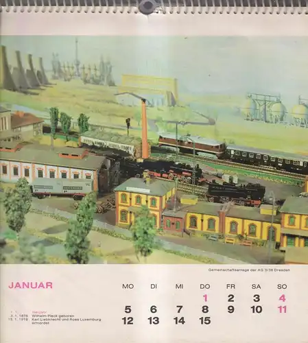 Wandkalender: Modelleisenbahnkalender 1987 (?), VEB Bild und Heimat, Reichenbach