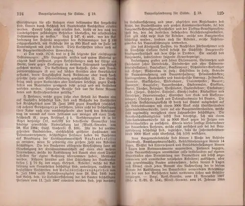 Buch: Das Königlich Sächsische Baupolizeirecht, 1890, Roßber'sche Buchhandlung