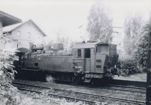 5 Original Schwarzweißfotos Dampflok 94 2105-8, Bahnhof Eibenstock unt Bf, 1975