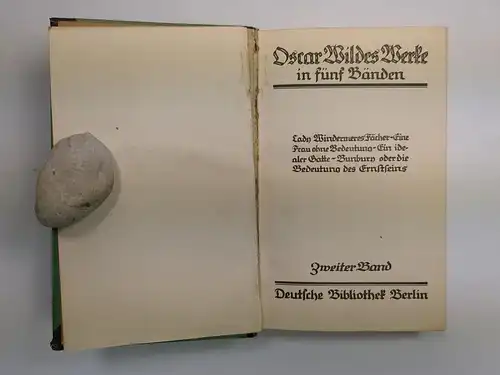 Buch: Oscar Wildes Werke in fünf Bänden, 1922, Deutsche Bibliothek, 5 Bände