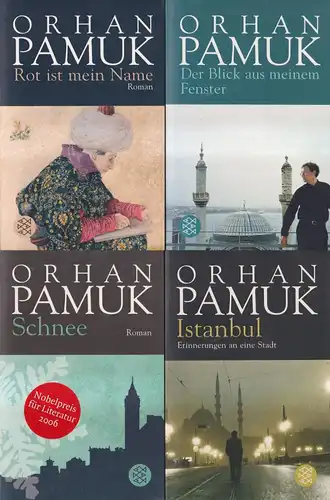 4 Bücher Orhan Pamuk: Schnee, Istanbul, Rot ist mein Name, Der Blick aus meinem