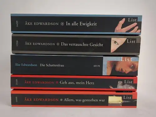 5 Bücher Ake Edwardson; Jonathan Wide 1+2, Erik Winter 2-4, List Taschenbücher