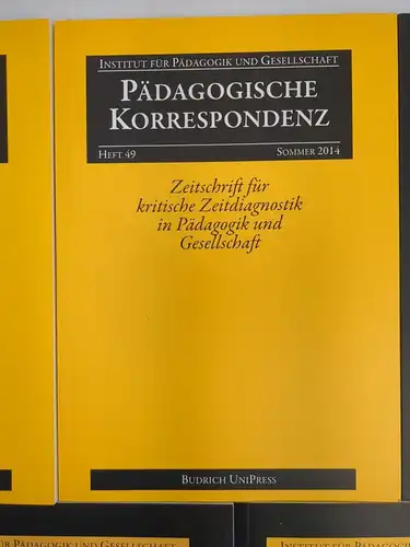 7 Hefte Pädagogische Korrespondenz Nr. 47/49/52/53/54/56/58, 2013-2018, Budrich