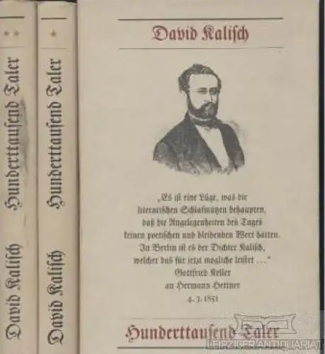 Buch: Hunderttausend Taler, Kalisch, David. 2 Bände, 1988, Henschelverlag