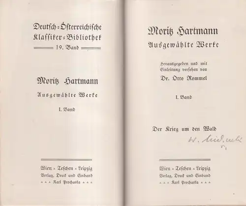 Buch: Moritz Hartmann - Ausgewählte Werke 1: Der Krieg um den Wald, Prochaska