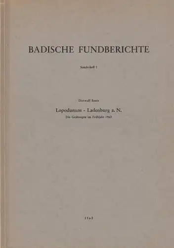 Buch: Lopodunum - Ladenburg a. N., Baatz, Dietwulf, 1962, Otto Kehrer