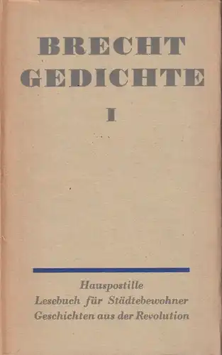 Buch: Gedichte. Band I, Brecht, Bertolt. Gedichte, 1961, Aufbau Verlag