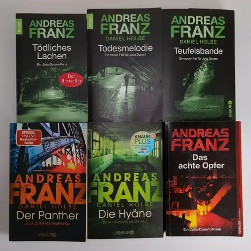 6 Bücher Julia-Durant-Reihe, Andreas Franz, Hyäne, Panther, Todesmelodie ...