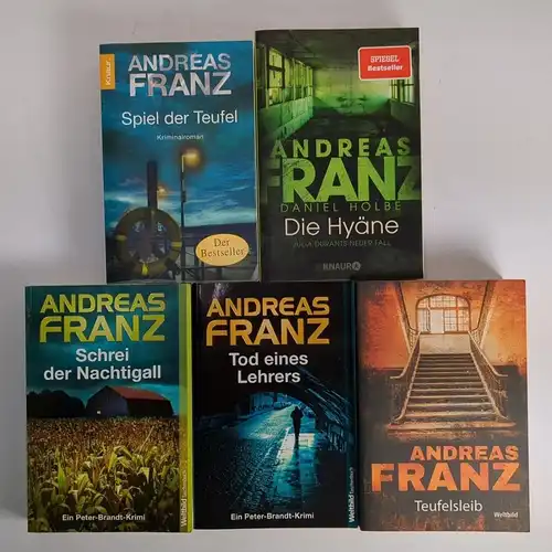 5 Bücher Andreas Franz: Teufelsleib; Tod eines Lehrers; Schrei der Nachtigall...