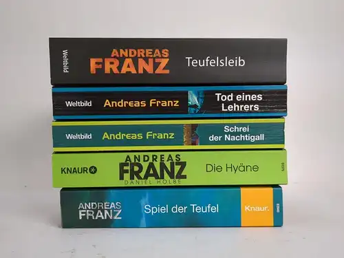 5 Bücher Andreas Franz: Teufelsleib; Tod eines Lehrers; Schrei der Nachtigall...