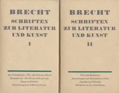 Buch: Schriften zur Literatur und Kunst, Brecht, Bertolt. 2 Bände, 1966, Aufbau