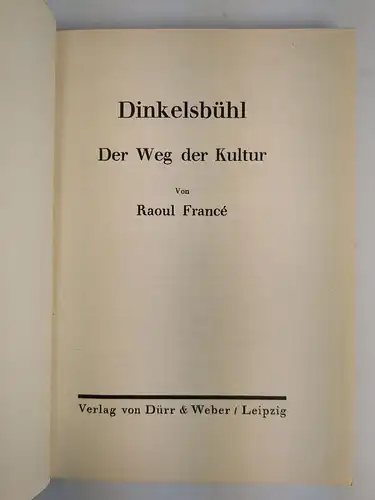 Buch: Dinkelsbühl, Der Weg der Kulturen, Raoul France, 1928, Dürr & Weber