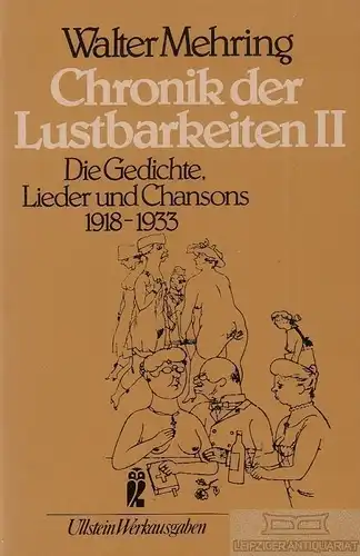 Buch: Chronik der Lustbarkeiten II, Mehring, Walter. Ullstein-Buch, 1983