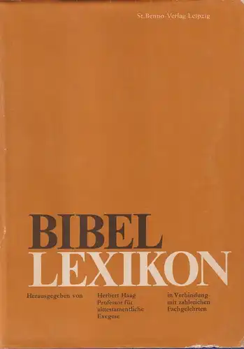 Buch: Bibel-Lexikon, Haag, Herbert. 1973, St. Benno-Verlag, gebraucht, gut