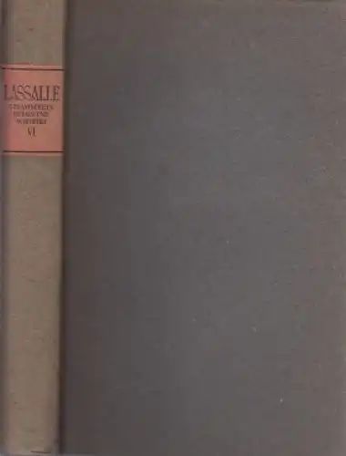 Buch: Gesammelte Reden und Schriften, Lasalle, Ferdinand. 1919, Paul Cassirer