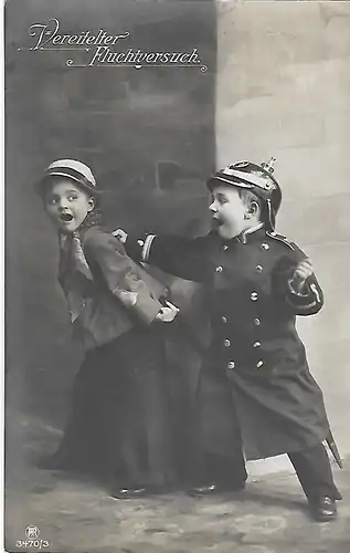 AK Vereitelter Fluchtversuch, ca. 1914, Postkarte, gebraucht, gut
