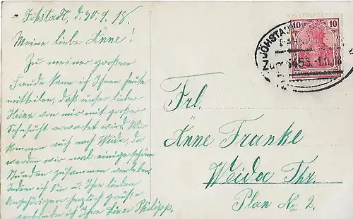 AK Lindenwirtin, ca. 1918, Postkarte, gebraucht, gut