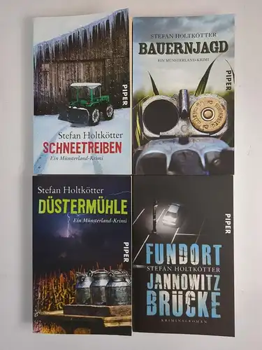4 Bücher Stefan Holtkötter: Schneetreiben; Bauernjagd; Düstermühle; Fundort ...