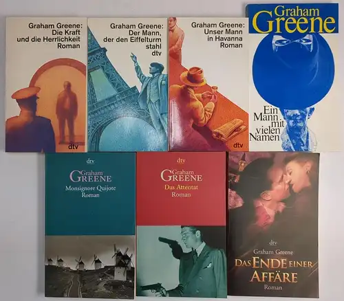 7 Romane Graham Greene, Eiffelturm, Havanna, Affäre, Attentat, Quijote, Kraft...