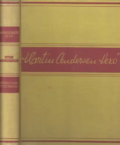 Buch: Stine Menschenkind, Andersen Nexö, Martin. ca. 1930, Büchergilde Gutenberg