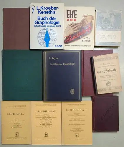 12 Bücher Graphologie, Handschrift, Charakter, Schriftkunde, Lehrbuch ...