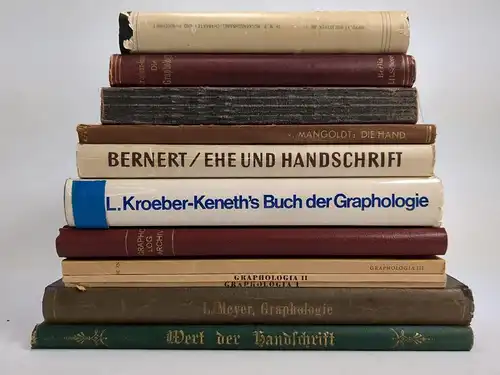 12 Bücher Graphologie, Handschrift, Charakter, Schriftkunde, Lehrbuch ...