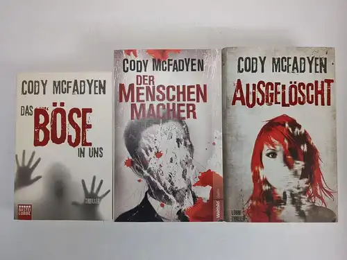 3 Bücher Cody McFadyen; Das Böse in uns, Der Menschenmacher, Ausgelöscht; Lübbe