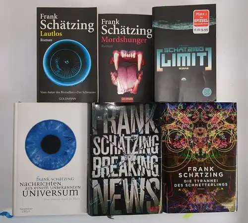 5 Bücher Frank Schätzing: Universum, Schmetterling, Limit, Lautlos, Mordshunger