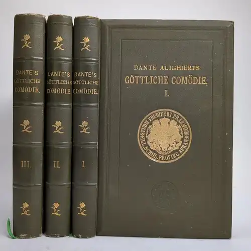 Buch: Dante Aligheri's Göttliche Comödie I-III, Teubner, 1891, 3 Bände, Komödie