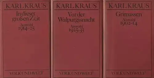 Buch: Grimassen. In dieser großen Zeit. Vor der Walpurgisnacht, Kraus, Karl