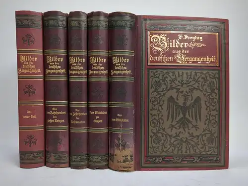 Buch: Bilder aus deutscher Vergangenheit, Gustav Freytag, S. Hirzel, 5 Bände