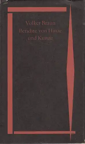 Buch: Berichte von Hinze und Kunze, Braun, Volker. 1983, Mitteldeutscher Verlag