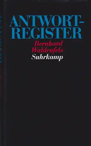 Buch: Antwortregister, Waldenfels, Bernhard, 1994, Suhrkamp, gebraucht, sehr gut